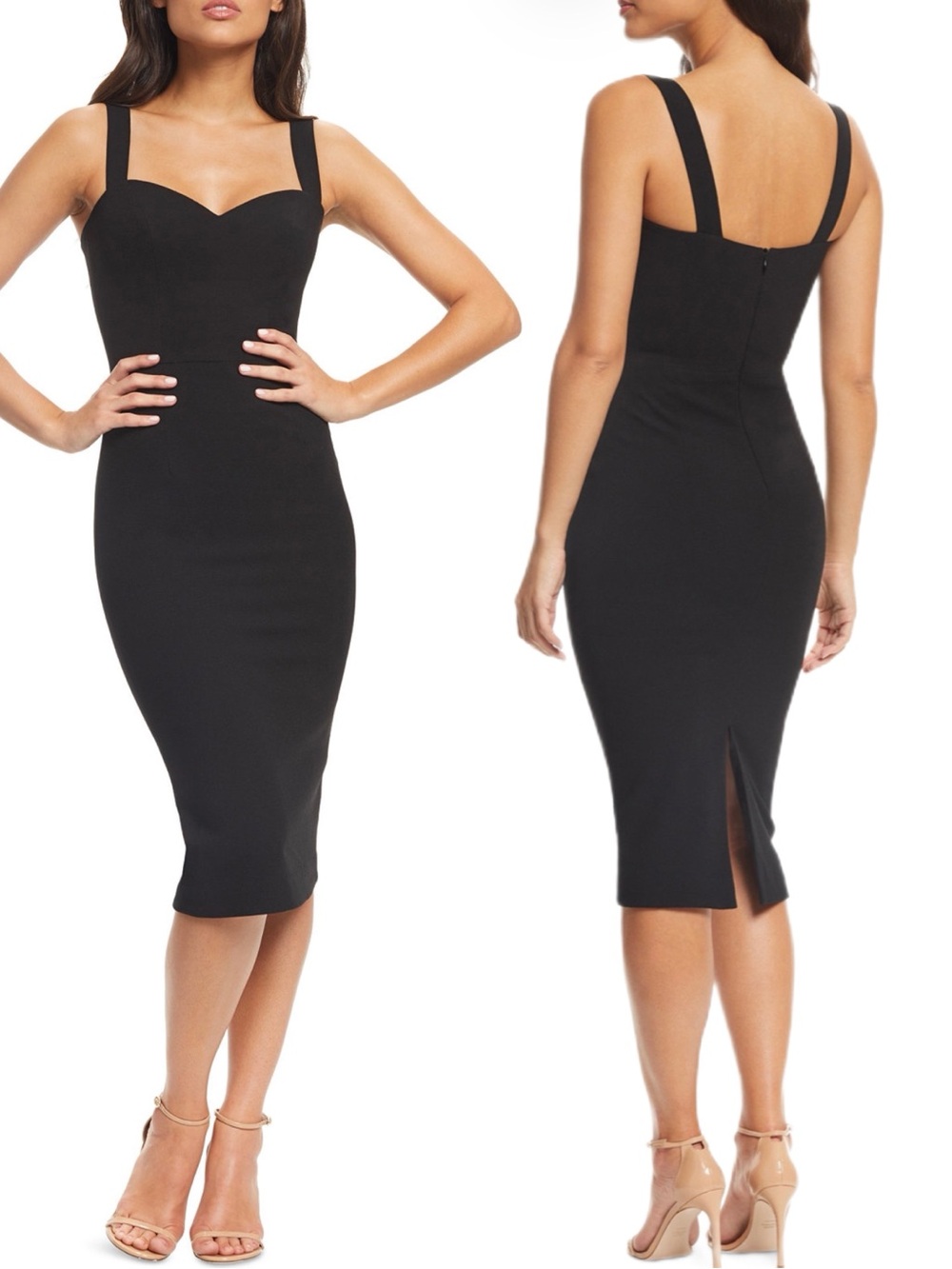 Dress the Population little black dress fitted sweetheart neck Nicole, XL